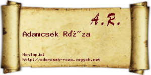 Adamcsek Róza névjegykártya