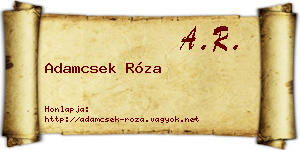 Adamcsek Róza névjegykártya