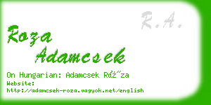 roza adamcsek business card